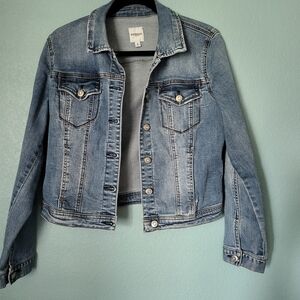 Kensie Blue Denim Jacket with Button Details Medium